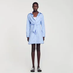 Abito A Camicia A Righe Da Allacciare