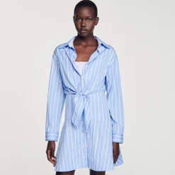 Abito A Camicia A Righe Da Allacciare
