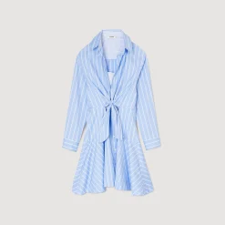 Abito A Camicia A Righe Da Allacciare