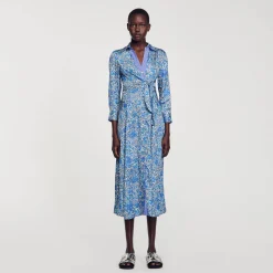 Abito A Camicia Midi Con Stampa A Fiori