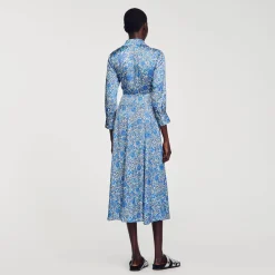Abito A Camicia Midi Con Stampa A Fiori