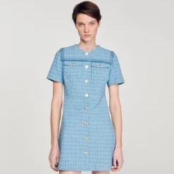 Abito Corto Abbottonato In Tweed