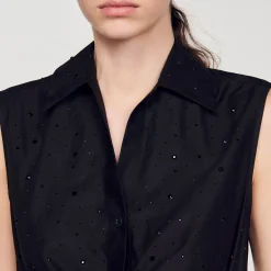 Abito Corto Drappeggiato E Glitterato