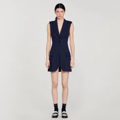 Abito Corto Stile Tailleur A Pieghe