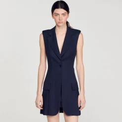 Abito Corto Stile Tailleur A Pieghe
