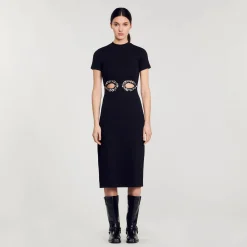 Abito Midi Con Cut-out Glitterati