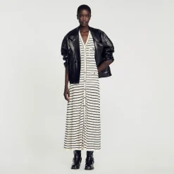 Abito Midi In Maglia A Righe