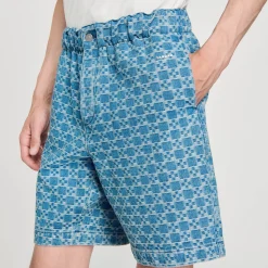 Bermuda In Denim Square Cross