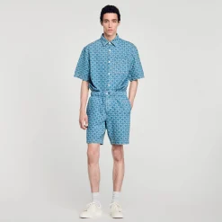 Bermuda In Denim Square Cross