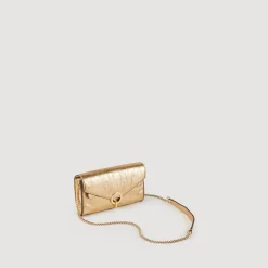 Borsa A Pochette In Pelle Dorata