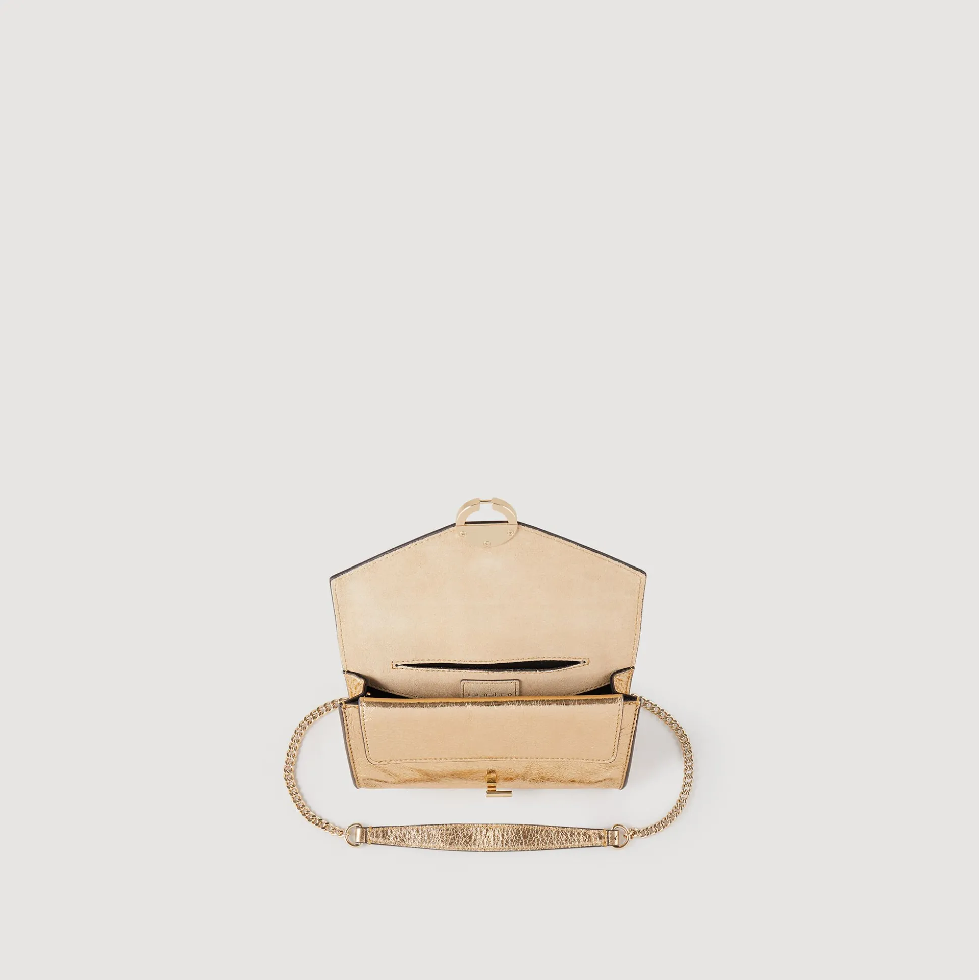 Borsa A Pochette In Pelle Dorata