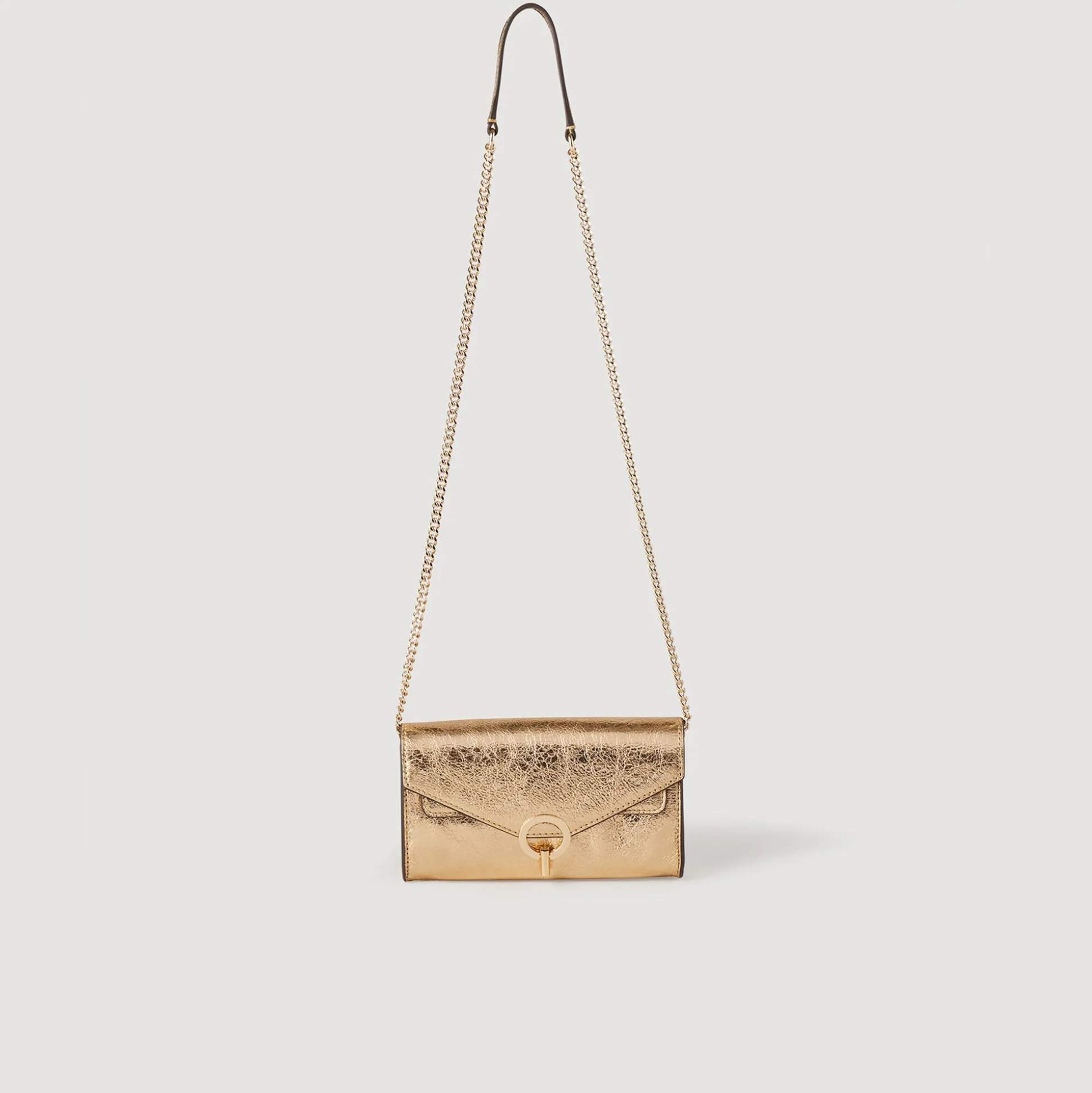 Borsa A Pochette In Pelle Dorata