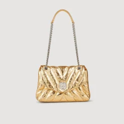 Borsa In Pelle Metallizzata Trapuntata