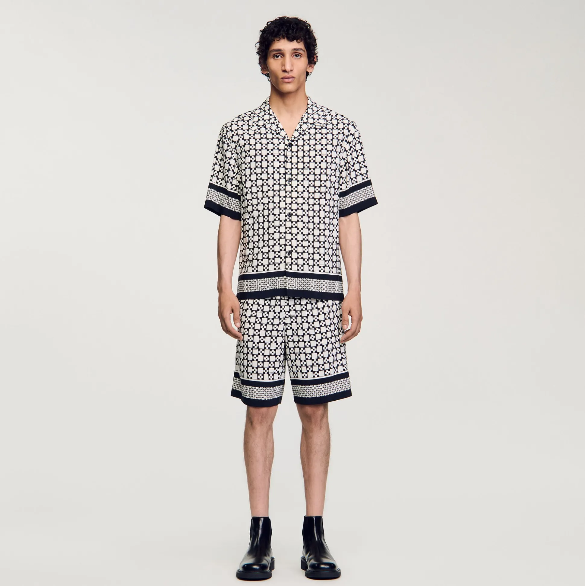 Camicia A Maniche Corte Square Cross