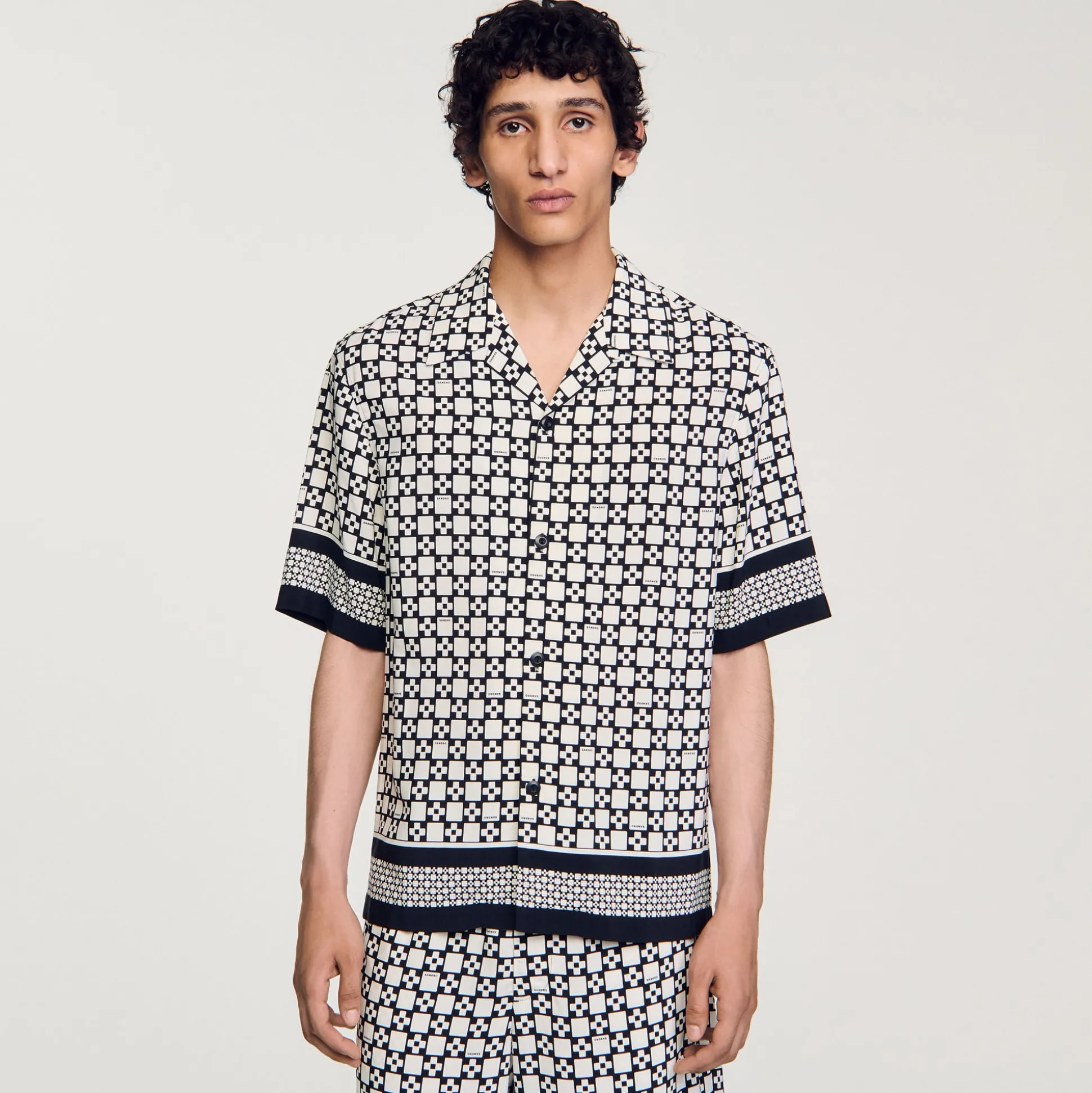 Camicia A Maniche Corte Square Cross