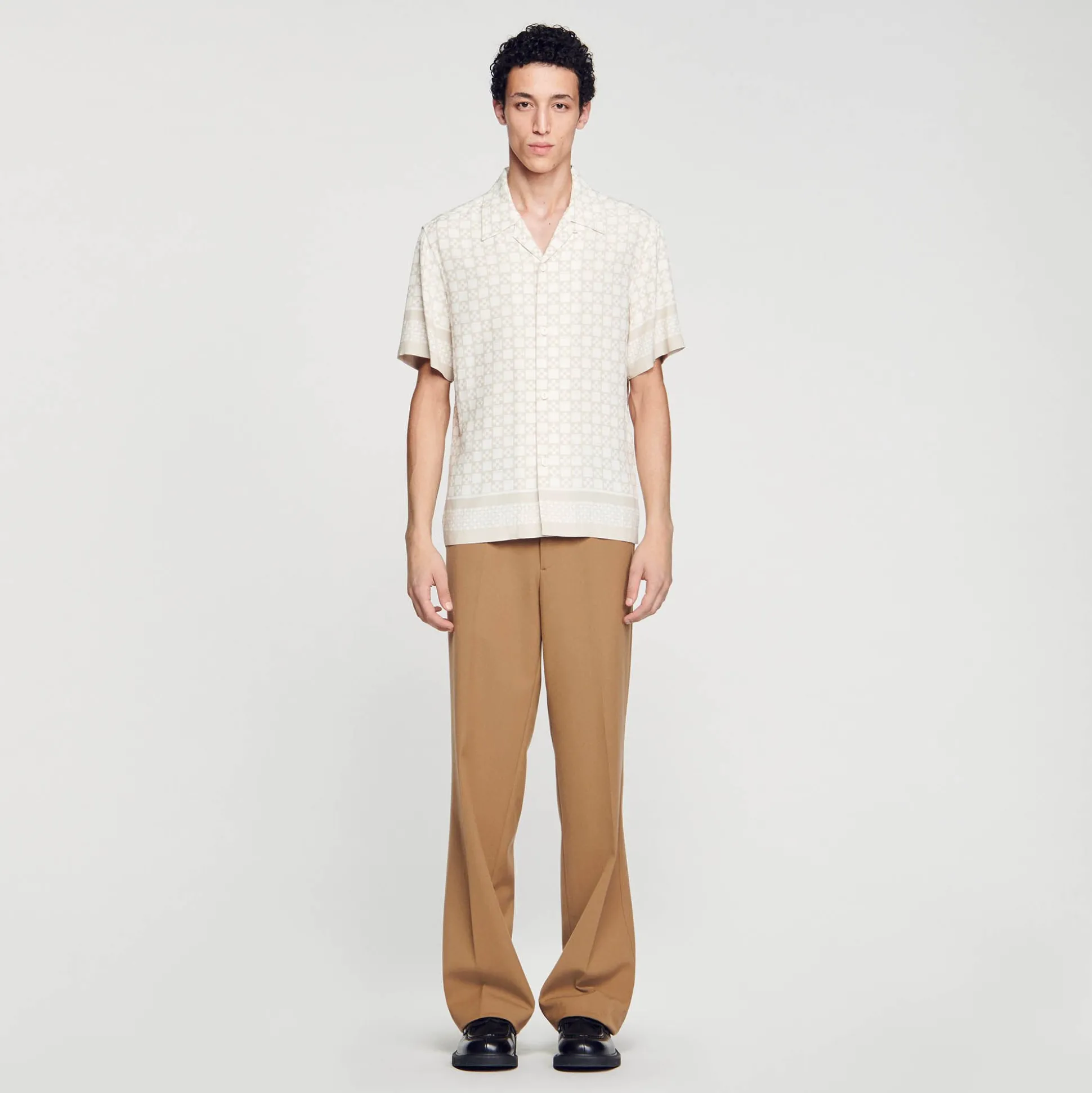 Camicia A Maniche Corte Square Cross