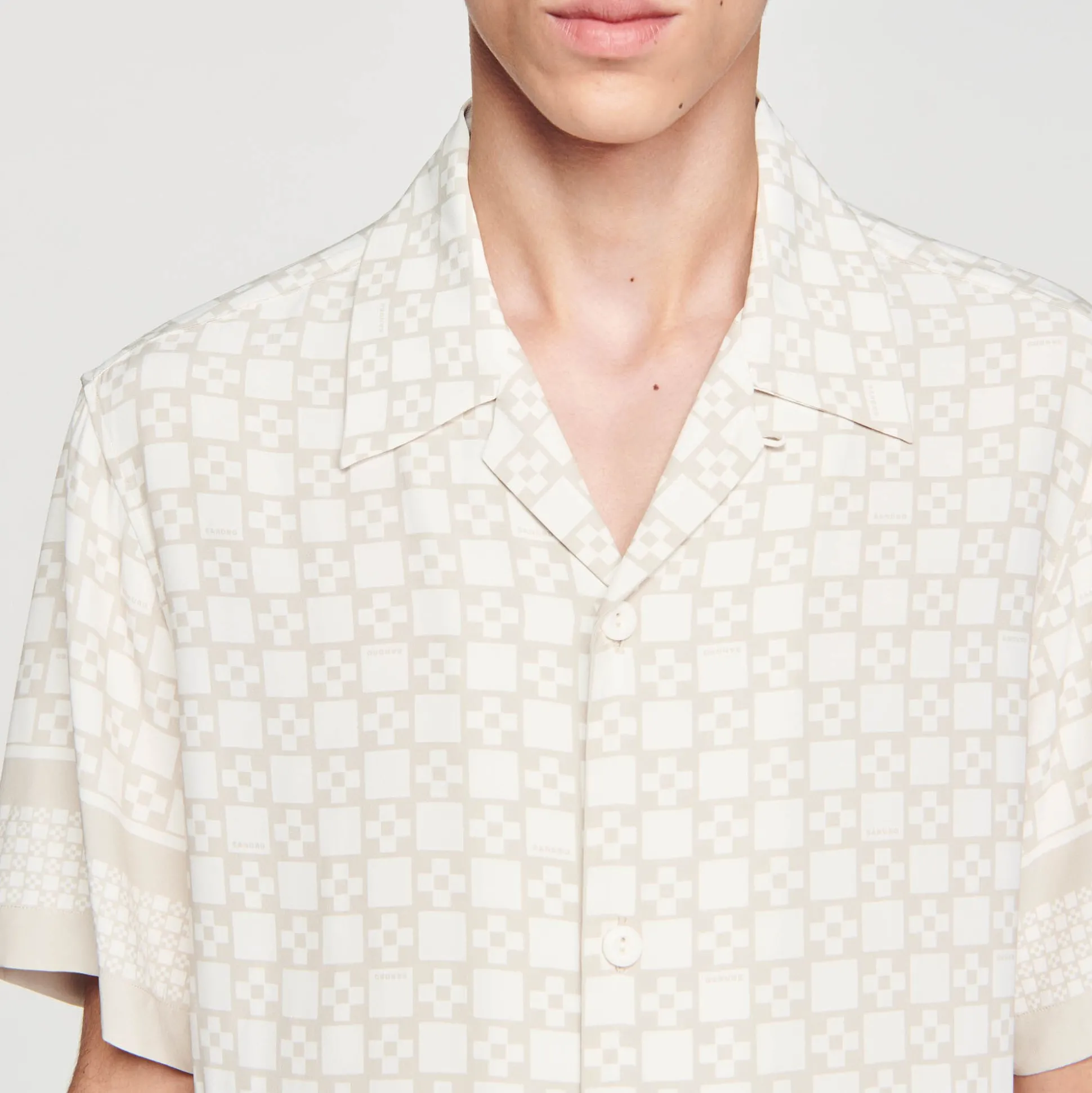 Camicia A Maniche Corte Square Cross