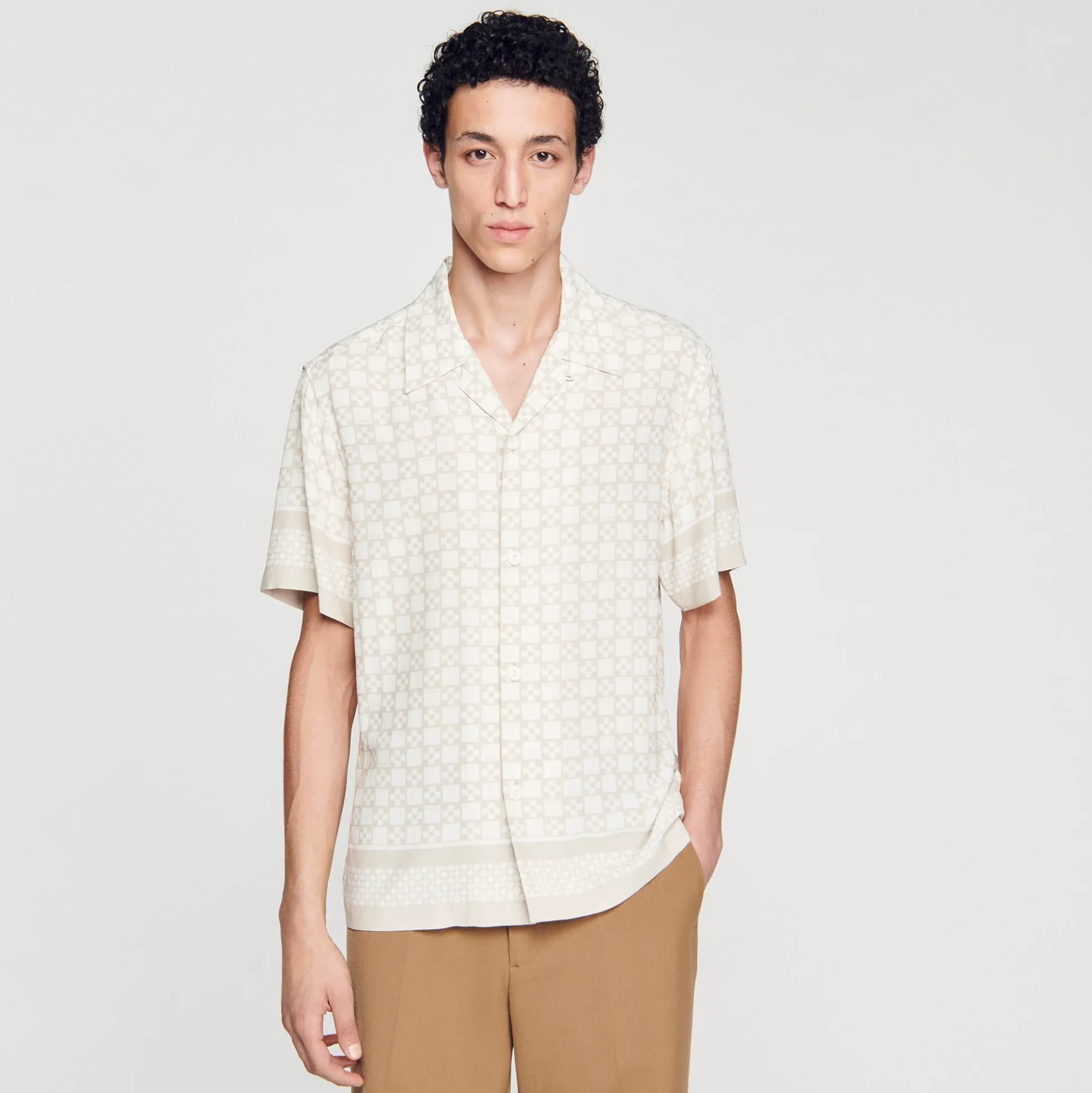 Camicia A Maniche Corte Square Cross