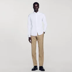 Camicia Aderente In Cotone Stretch