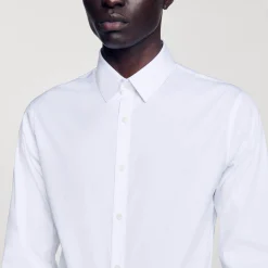 Camicia Aderente In Cotone Stretch