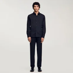Camicia Aderente In Cotone Stretch