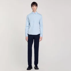 Camicia Aderente In Cotone Stretch