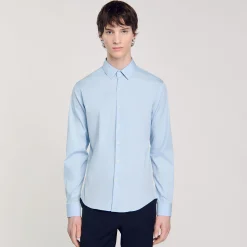 Camicia Aderente In Cotone Stretch