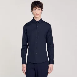 Camicia Aderente In Cotone Stretch