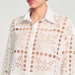 Camicia Con Ricamo Punto Inglese