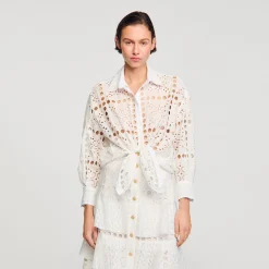 Camicia Con Ricamo Punto Inglese