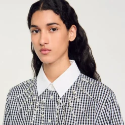 Camicia Corta Con Carré Glitterato