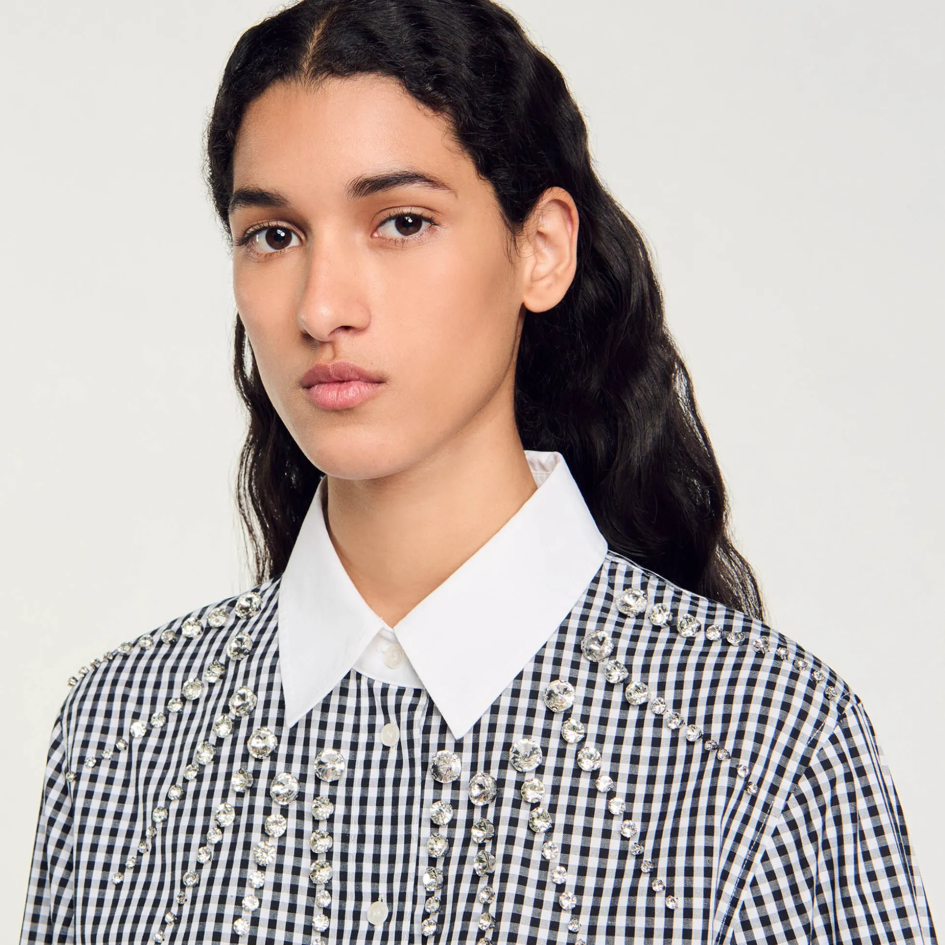 Camicia Corta Con Carré Glitterato