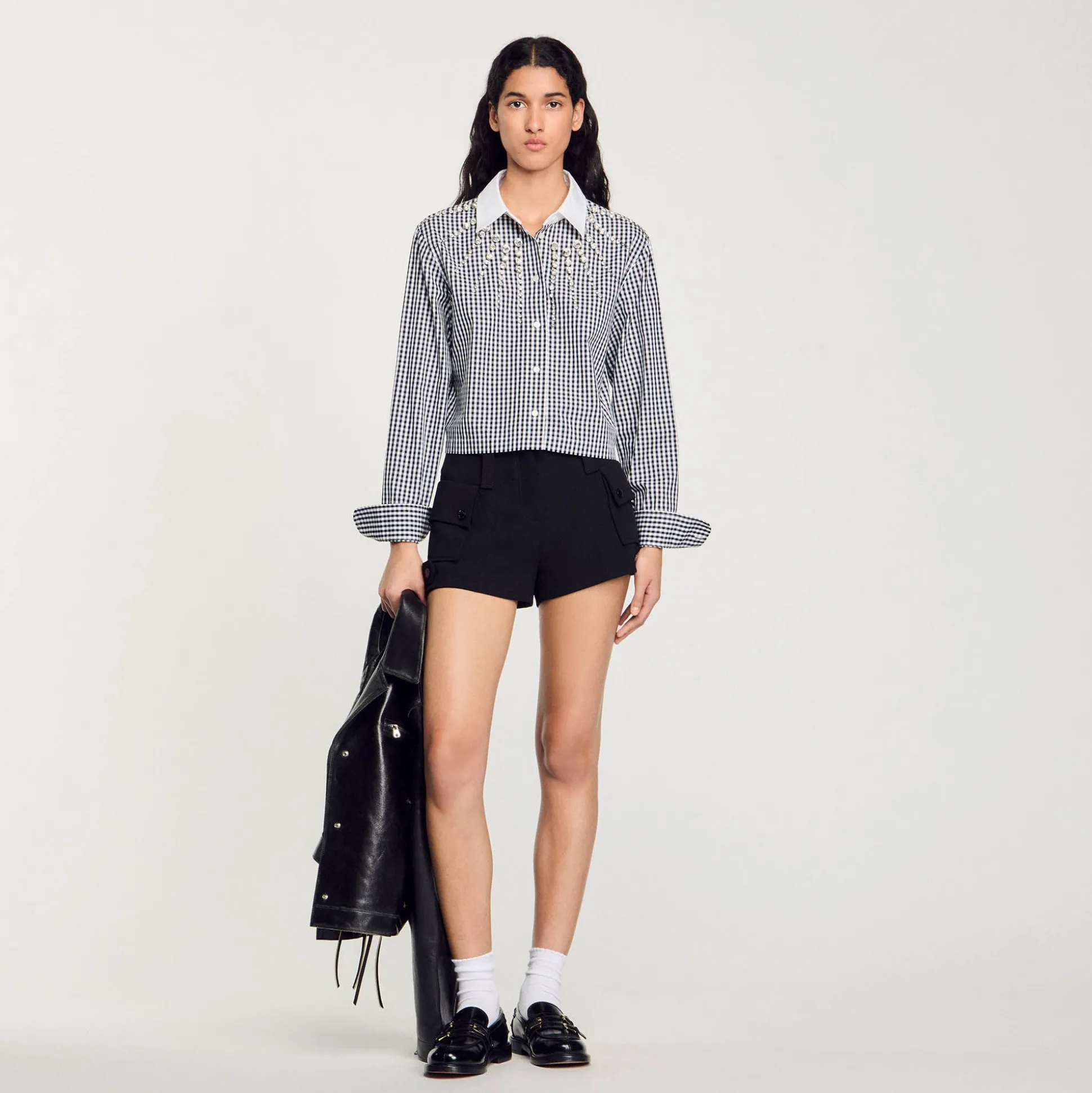 Camicia Corta Con Carré Glitterato
