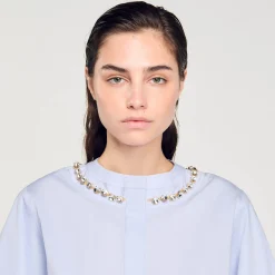 Camicia Corta Con Colletto Bijou