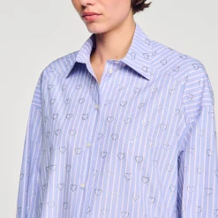 Camicia Decorata Con Cuori Glitterati