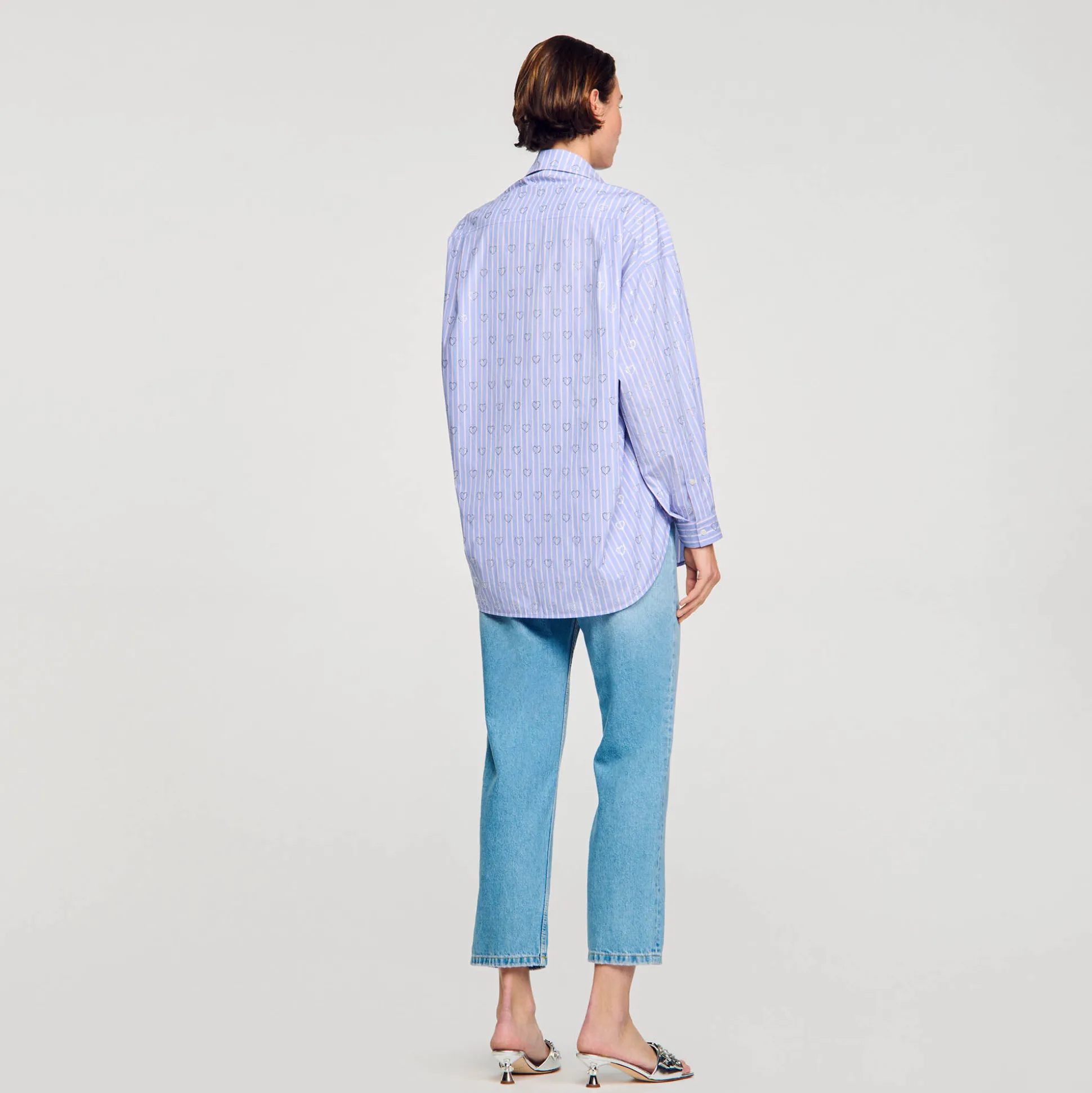 Camicia Decorata Con Cuori Glitterati