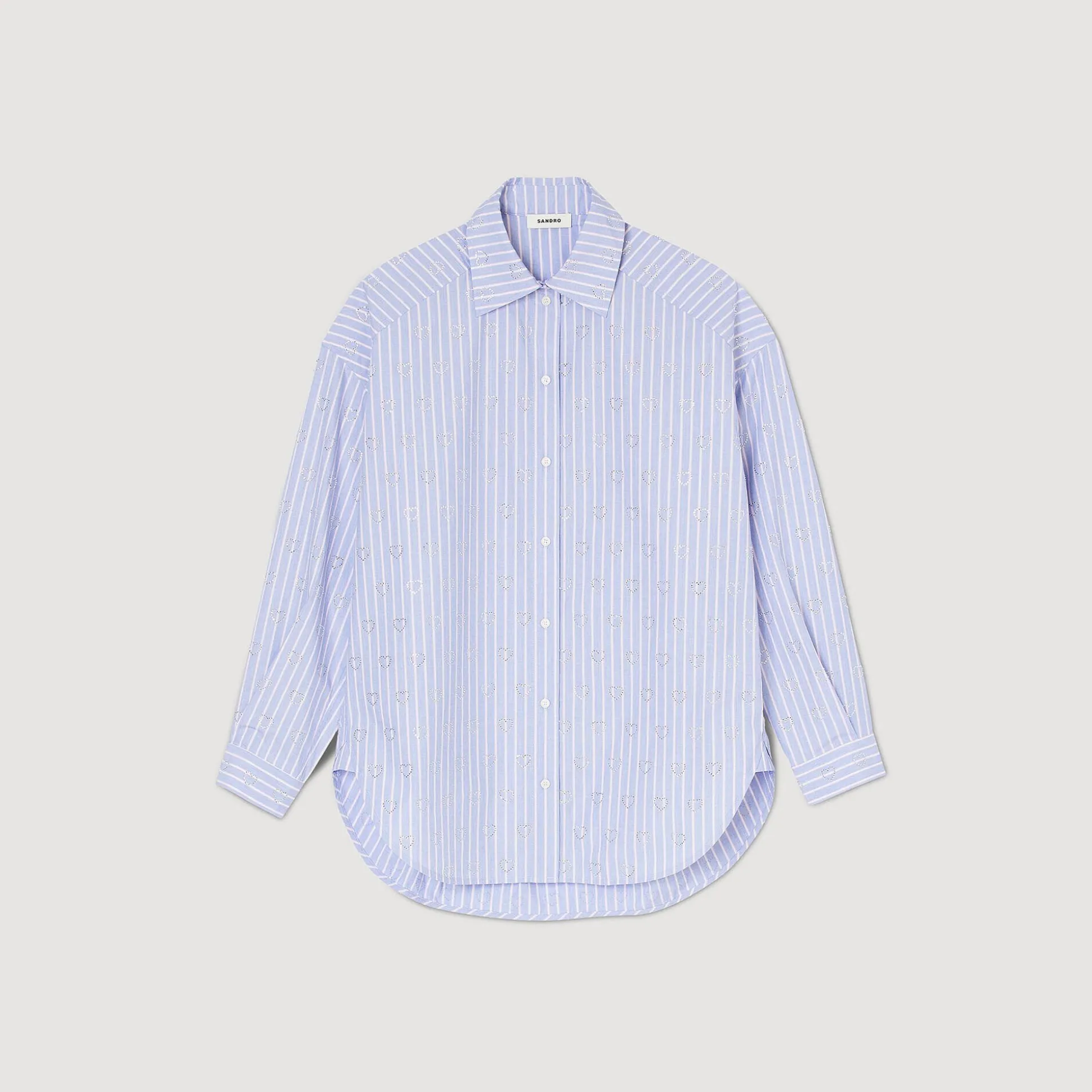 Camicia Decorata Con Cuori Glitterati