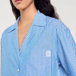 Camicia Glitterata A Maniche Corte
