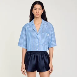 Camicia Glitterata A Maniche Corte