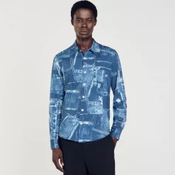 Camicia In Cotone Con Stampa Patchwork