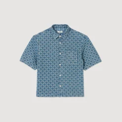 Camicia In Denim Square Cross