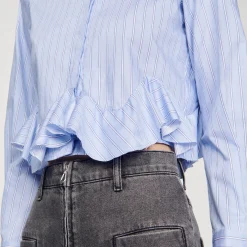 Camicia In Popeline A Righe