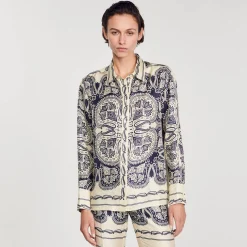 Camicia In Seta Con Stampa