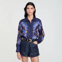 Camicia In Seta Con Stampa