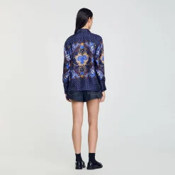Camicia In Seta Con Stampa