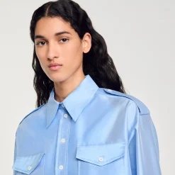 Camicia Larga In Raso