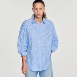 Camicia Oversize Con Strass
