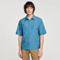 Camicia Oversize Jacquard A Fiori