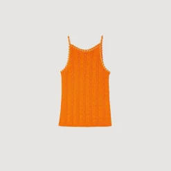 Canotta In Maglia Con Perline