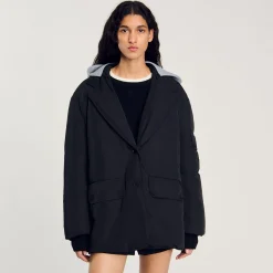 Cappotto Con Cappuccio A Contrasto